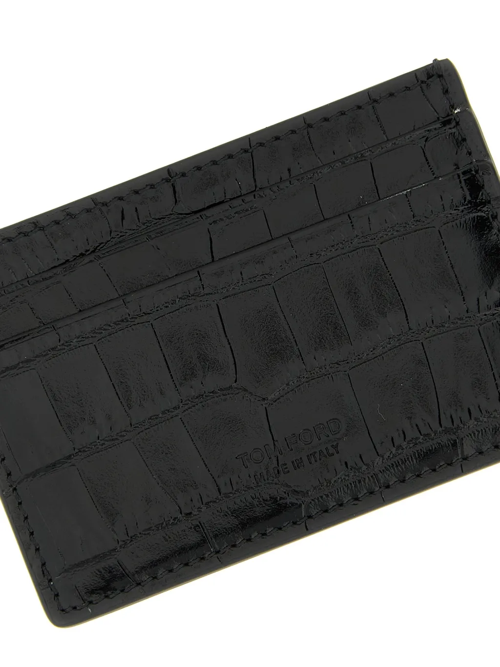 Crocodile Shiny Leather Card Holder