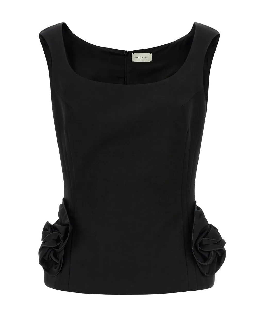 Magda Butrym Floral-Appliqué Sleeveless Top