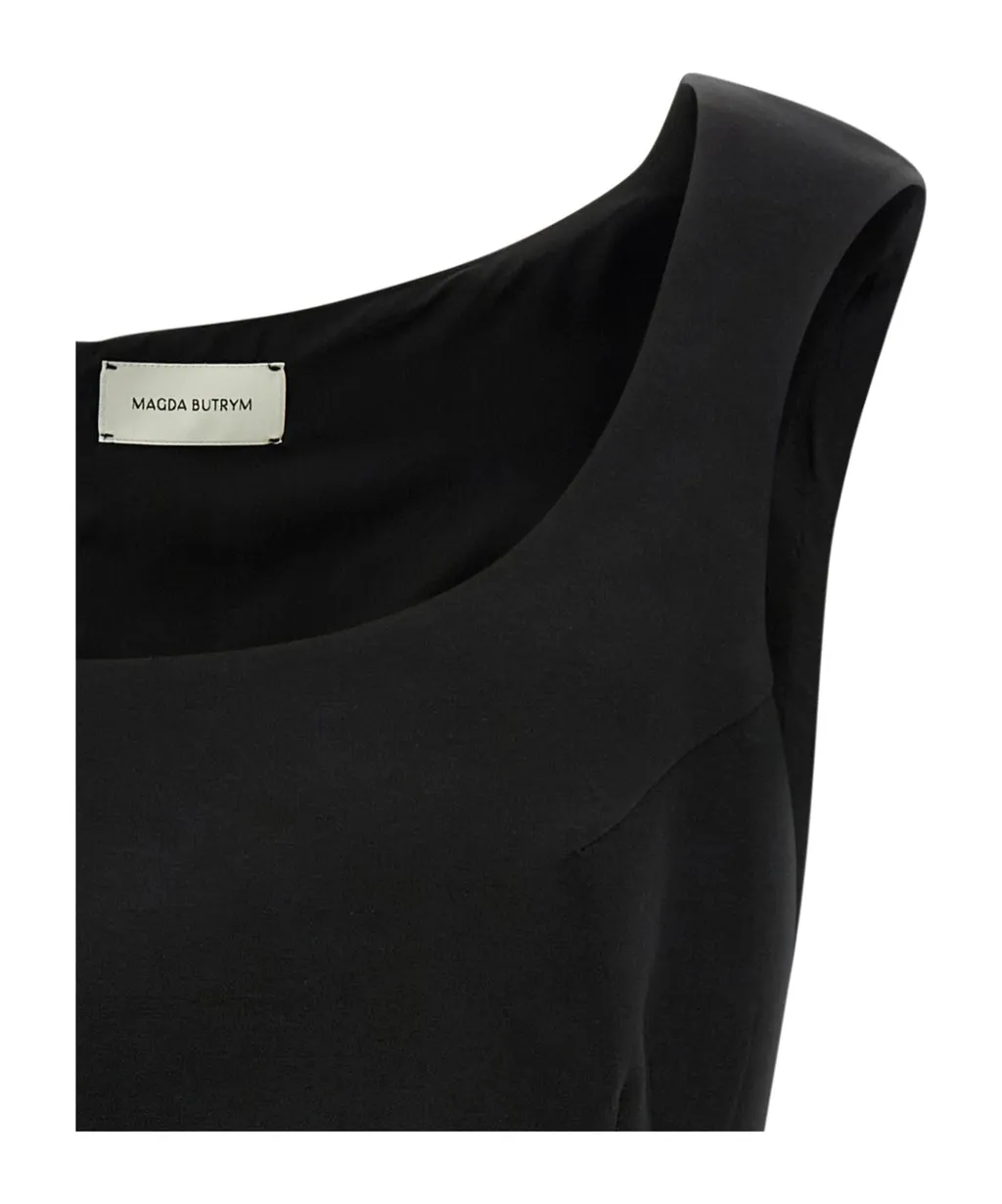 Magda Butrym Floral-Appliqué Sleeveless Top