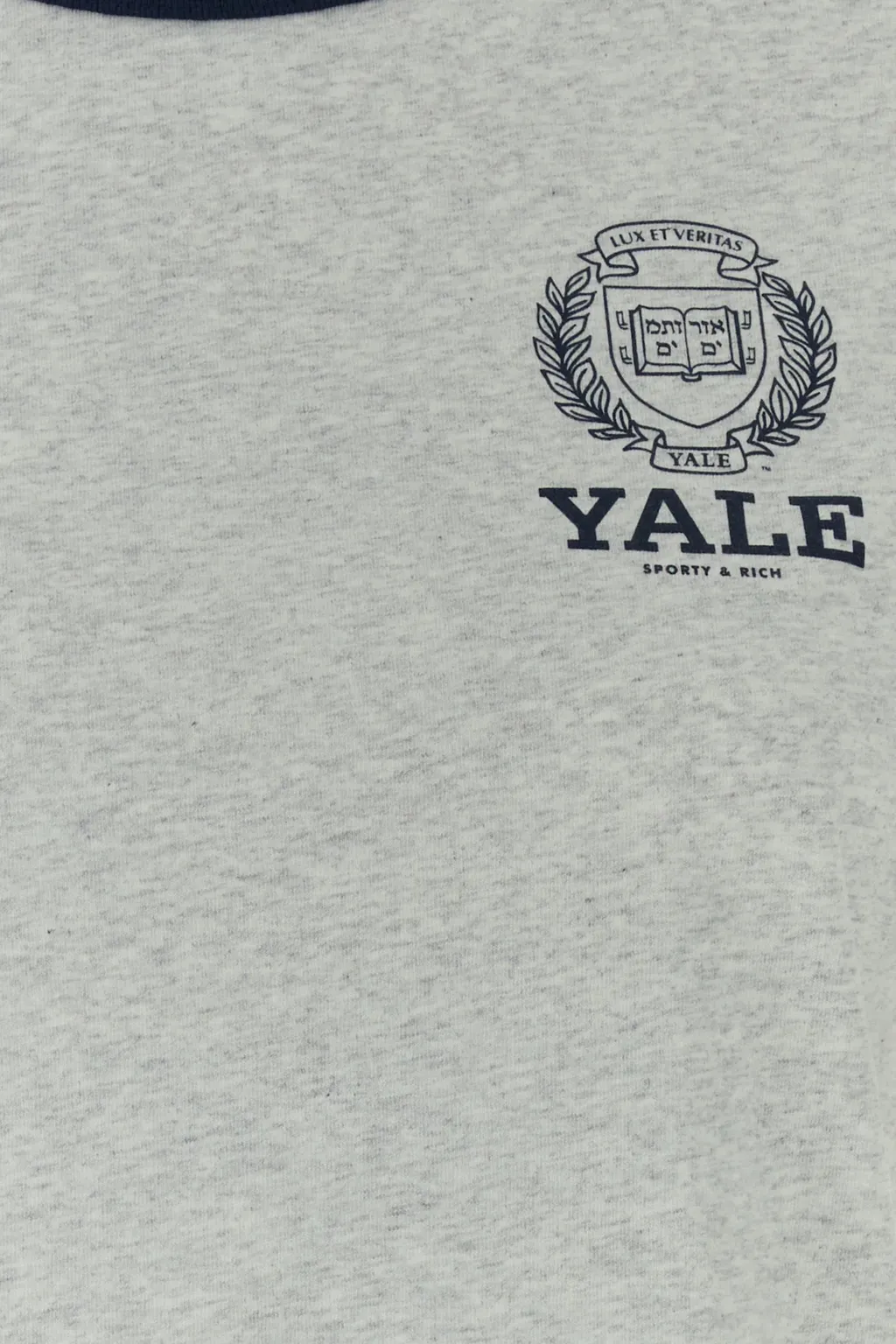 Sporty & Rich Yale Crest Printed Crewneck T-Shirt