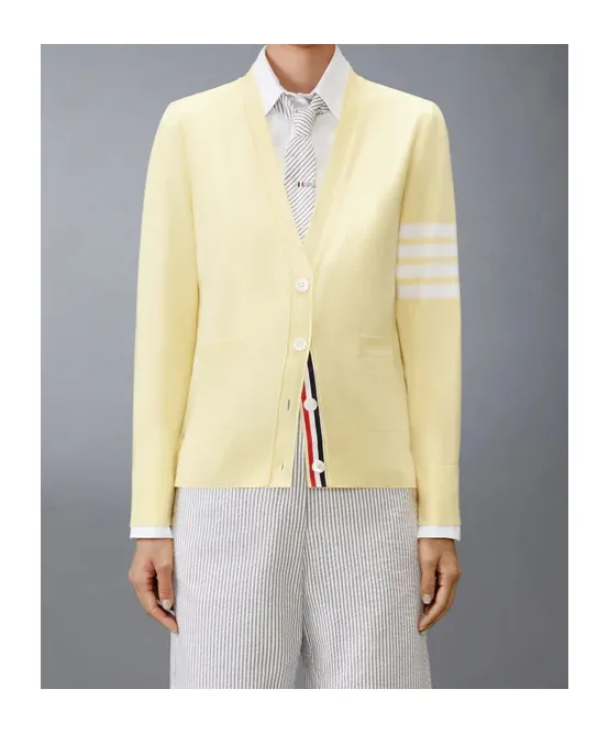 Four-Bar Sleeve-Detail Cardigan