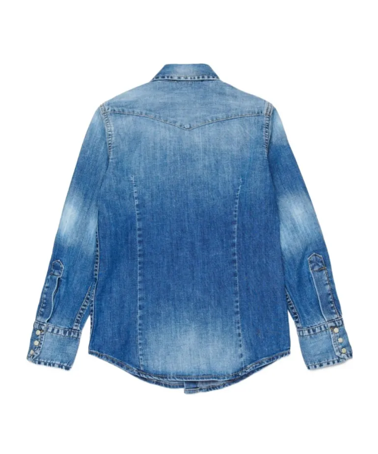 Dsquared2 Kids Logo Tag Denim Shirt