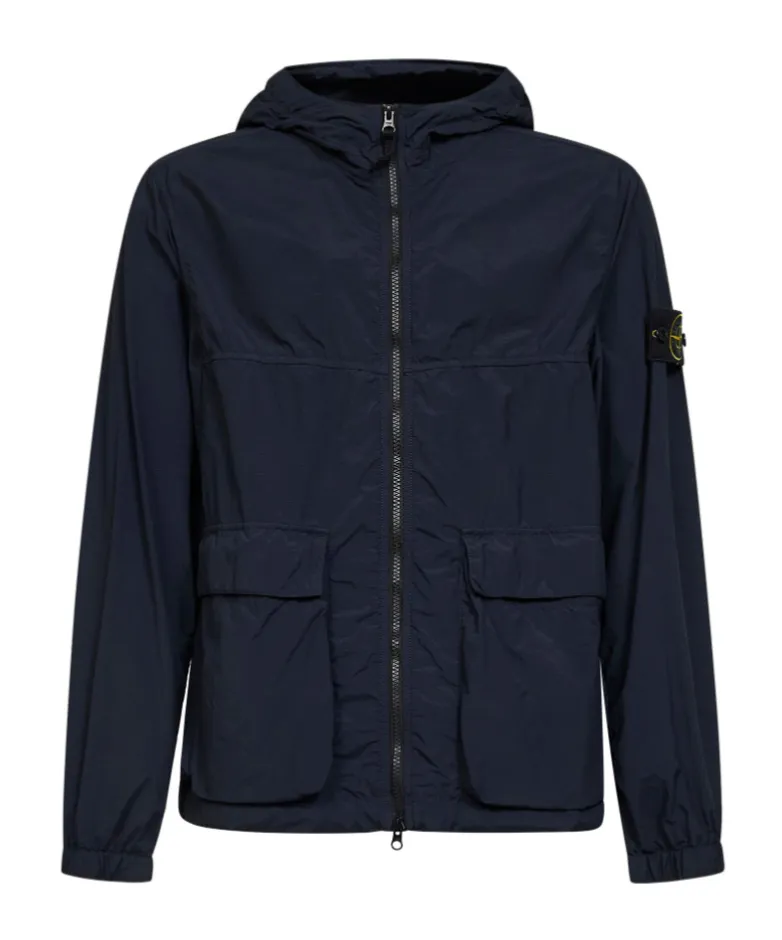 Stone Island Logo Patch Zip-Up Jacket