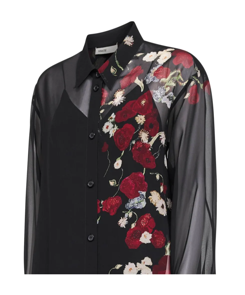Khaite Floral Printed Shirt Dresses