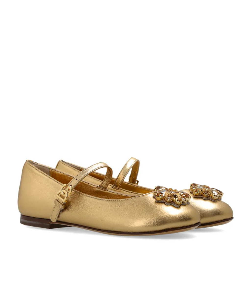 Dolce & Gabbana Kids Embellished Ballet Flats