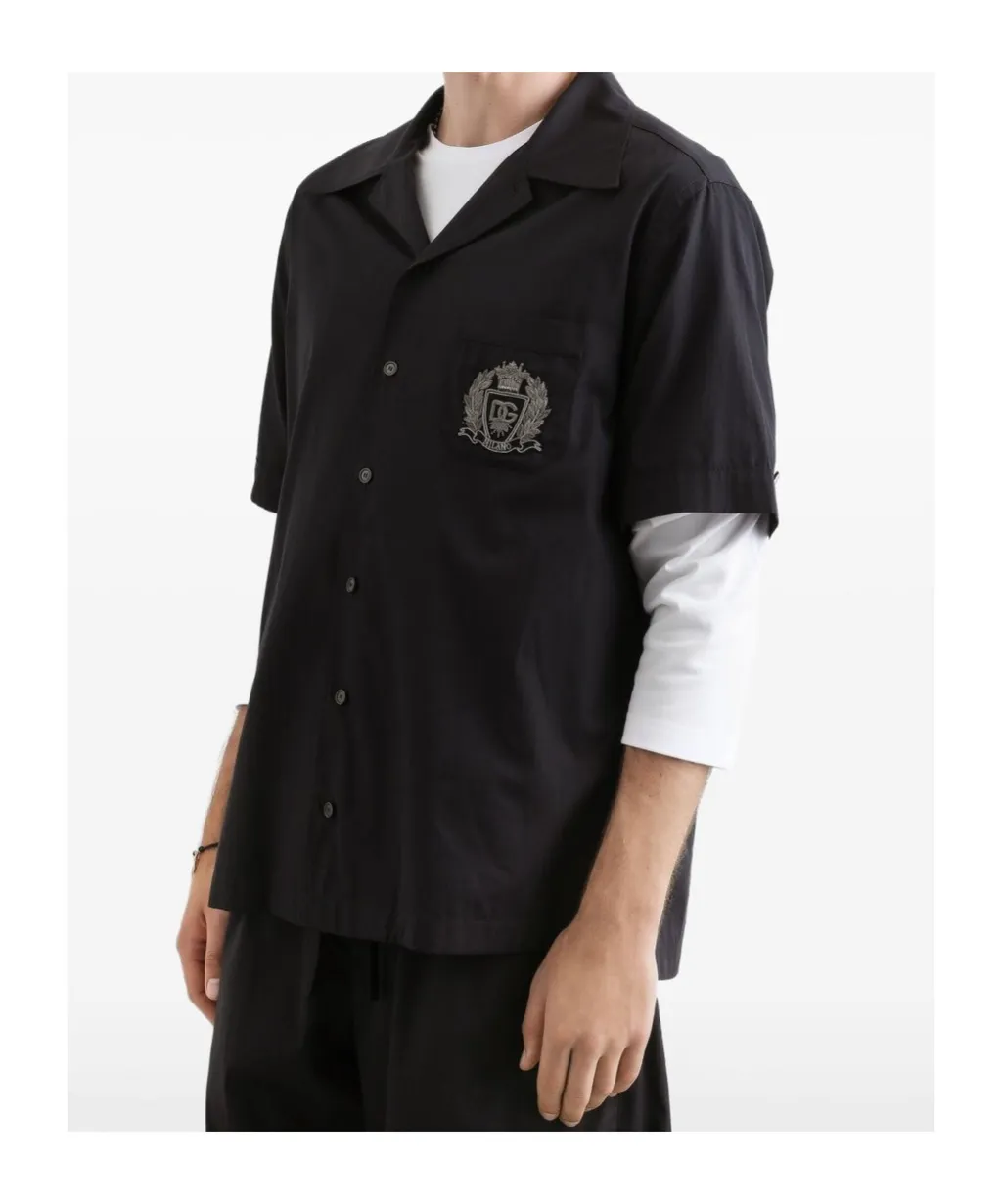 Dolce & Gabbana Logo Patch Short-Sleeved Shirt