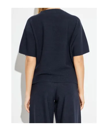 Fabiana Filippi Lurex Thread Crewneck Ribbed Top