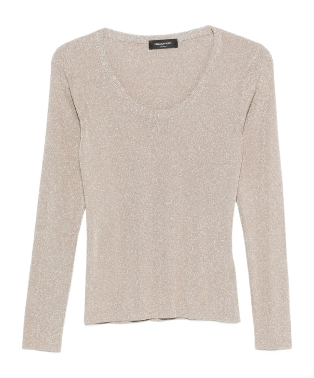 Scoop-Neck Long-Sleeve Top