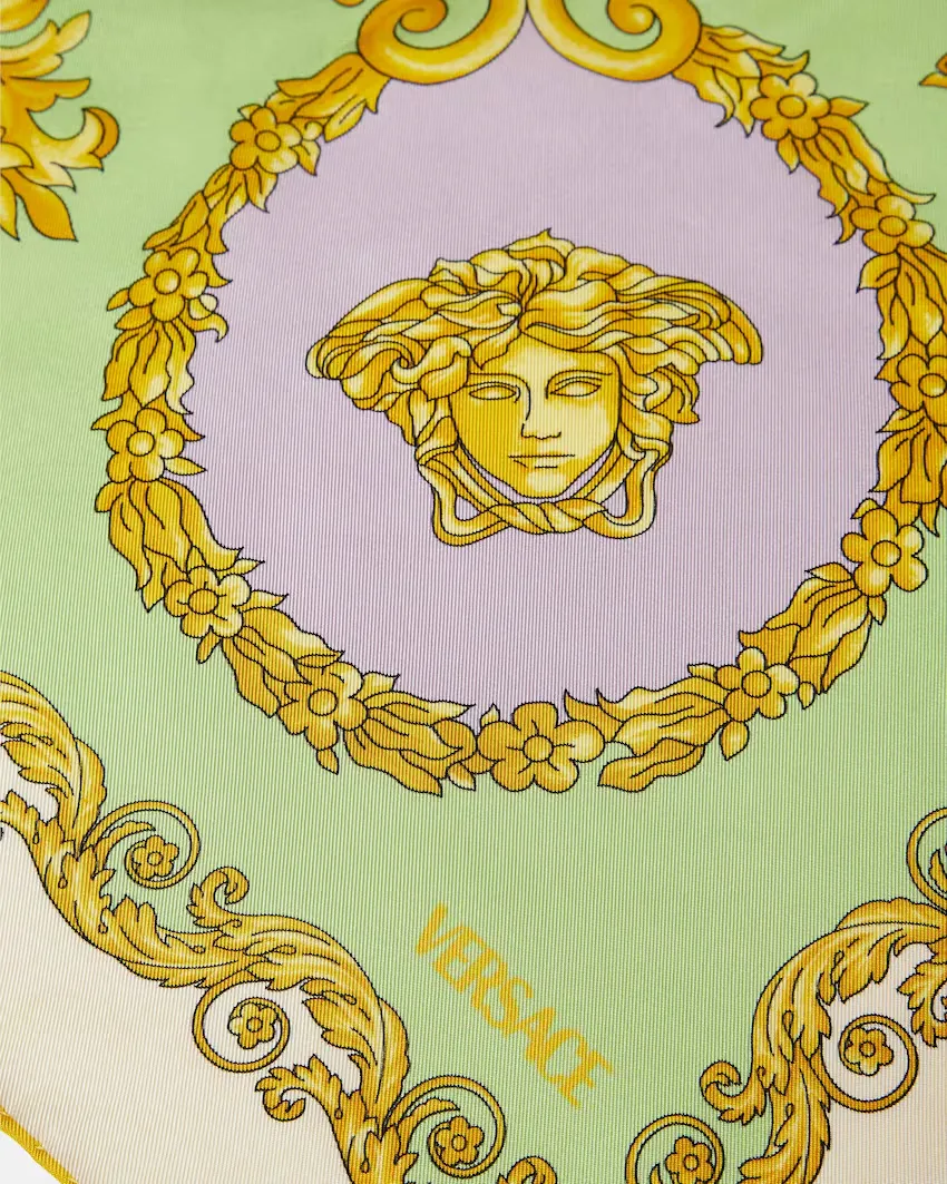 Medusa-Motif Silk Scarf