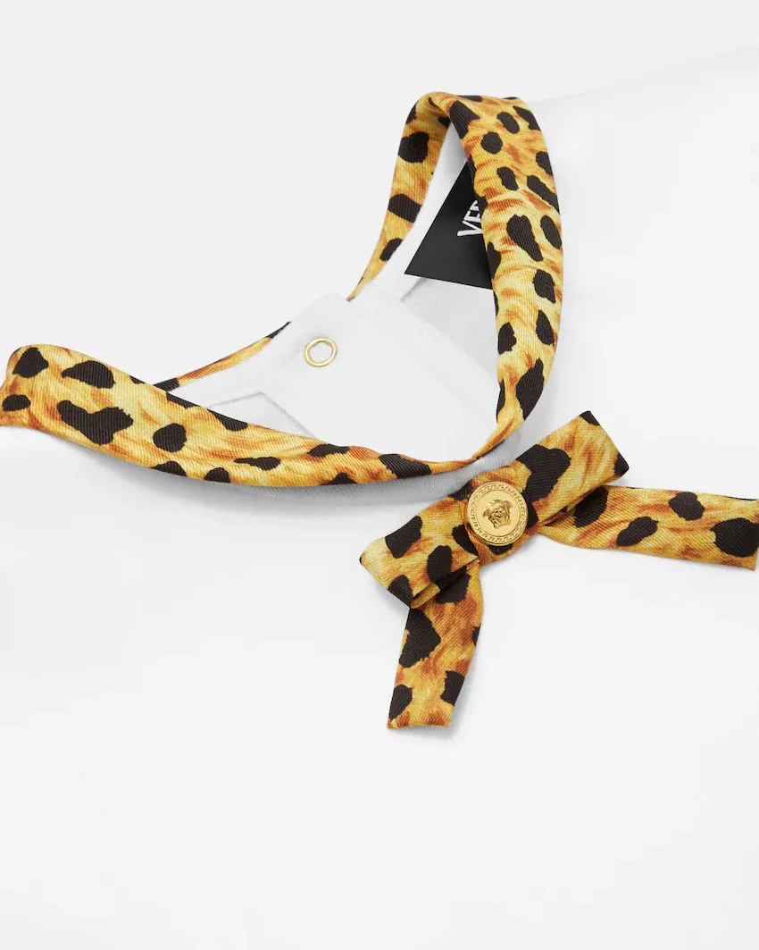 Versace Kids Bow Detail Short Sleeve Dress