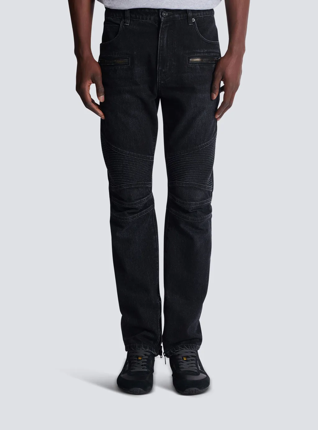 Balmain Vintage Denim Biker Jeans