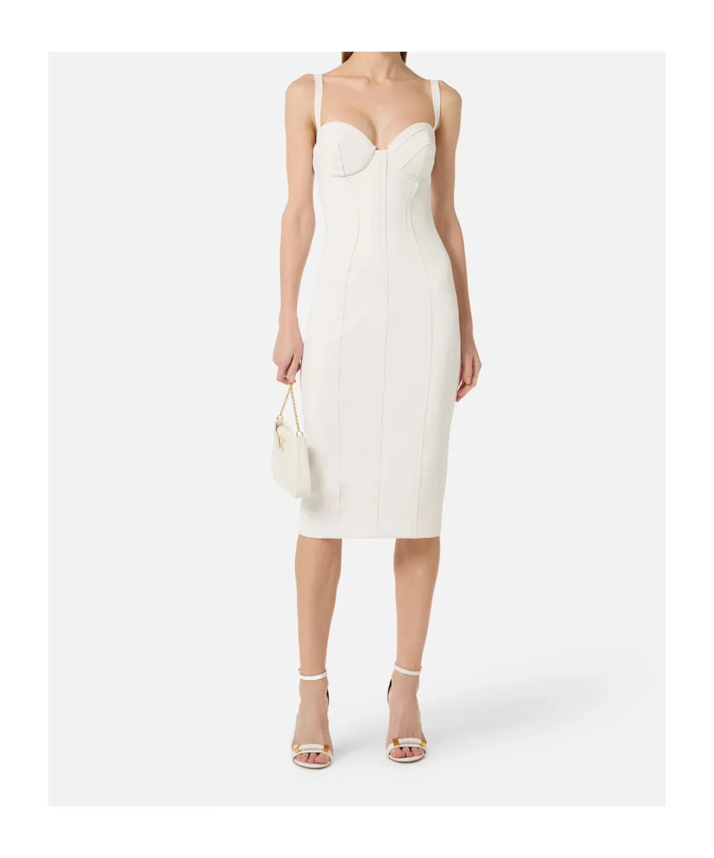 Elisabetta Franchi Strapped Corset Midi Dress