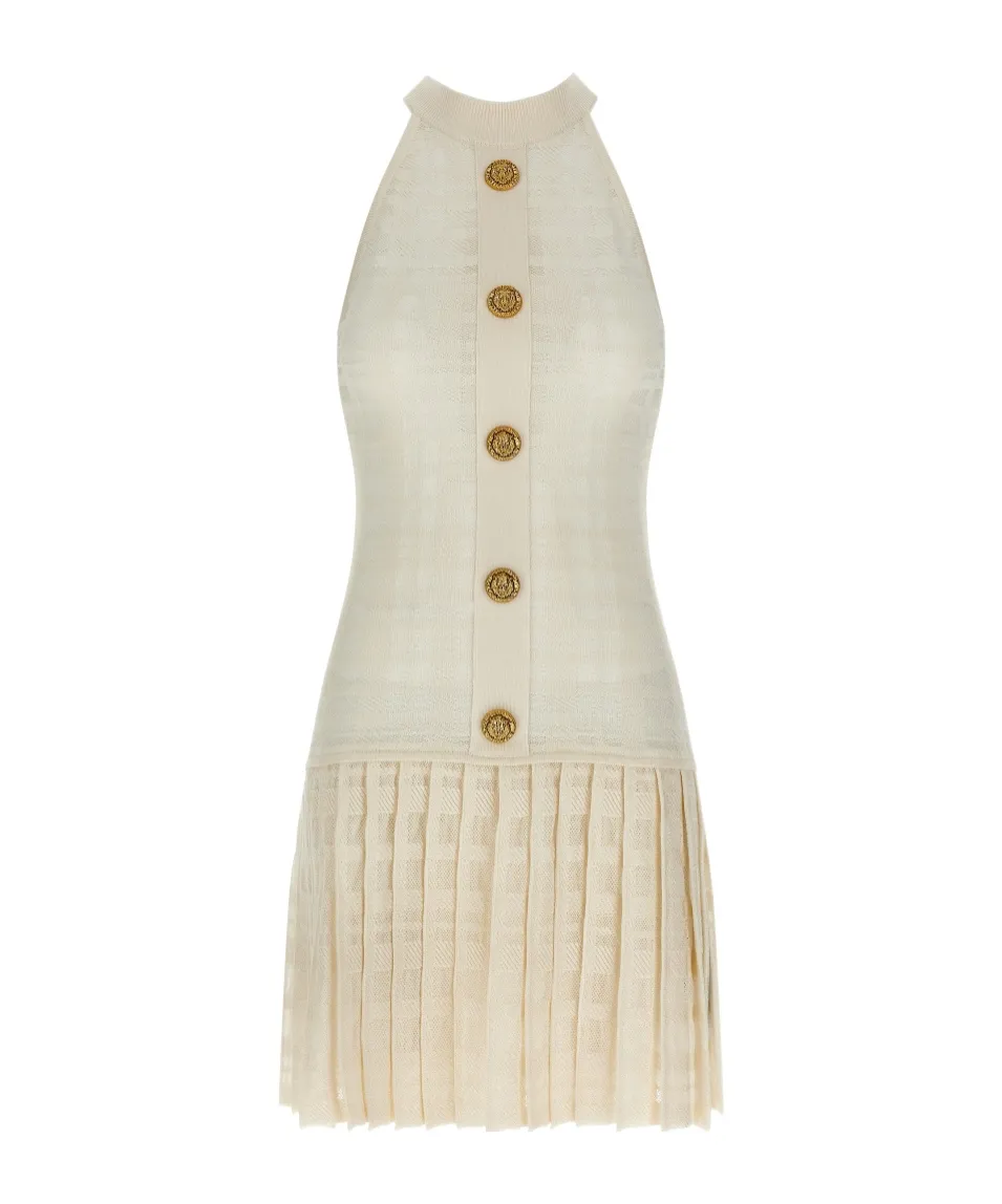 Balmain Button Embellished Sleeveless Dress