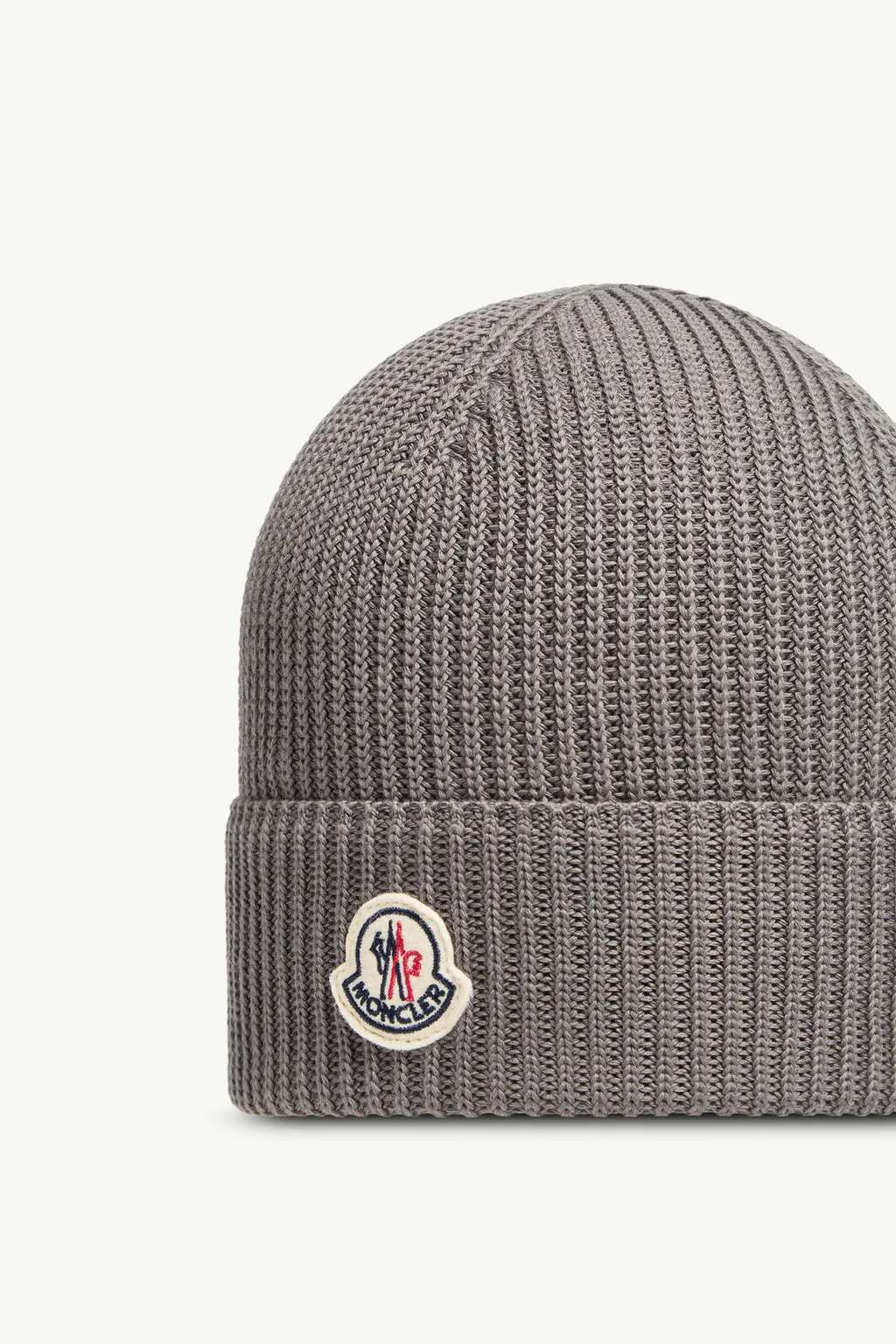 Moncler Logo Patch Ribbed Beanie