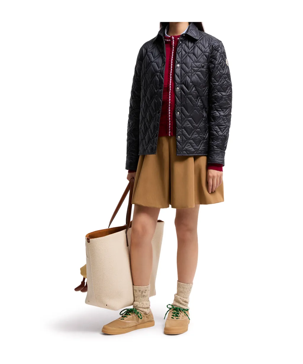 Moncler Diamond-Quilted Padded Shirt Jacket