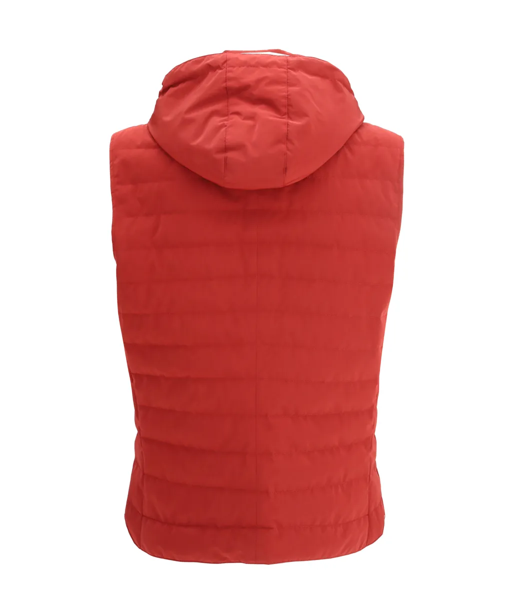 Hooded Zipped Gilet