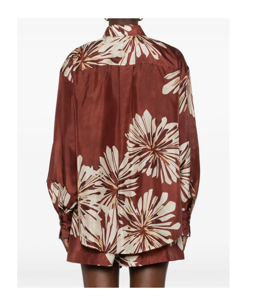 Brunello Cucinelli Floral Printed Long Sleeved Shirt