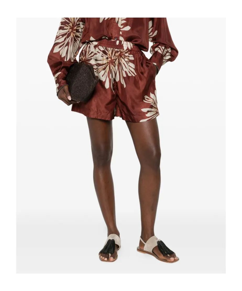 Brunello Cucinelli Floral Print Elasticated Waistband Shorts