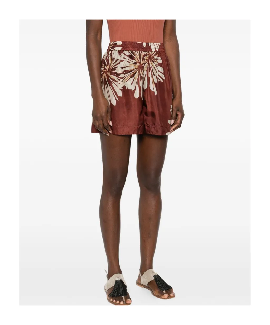 Brunello Cucinelli Floral Print Elasticated Waistband Shorts