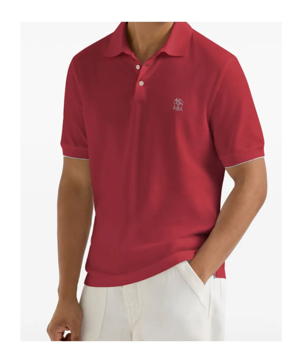 Brunello Cucinelli Logo Short-Sleeve Polo Shirt