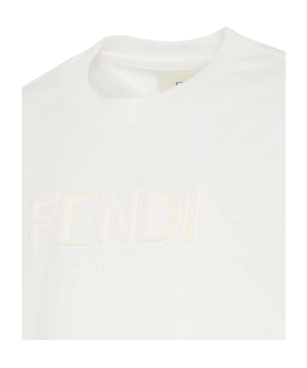 Fendi Kids Logo Printed Crewneck T-Shirt