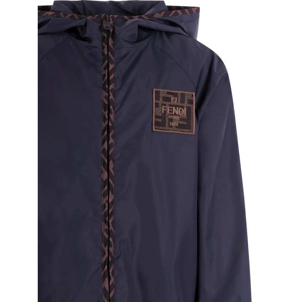 Fendi Kids Ff Motif Hooded Jacket