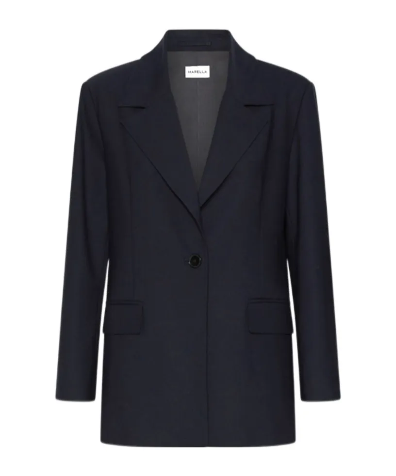 Jacket With Half-Belt Detail - Navy