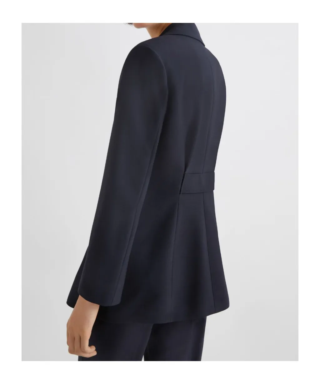 Jacket With Half-Belt Detail - Navy