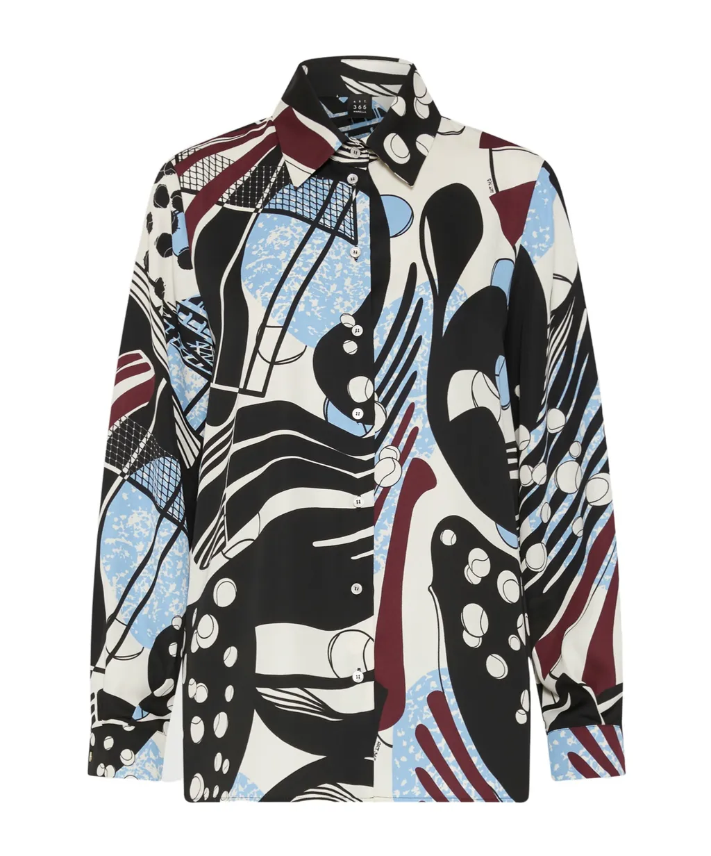 Printed Satin Shirt - Wool White
