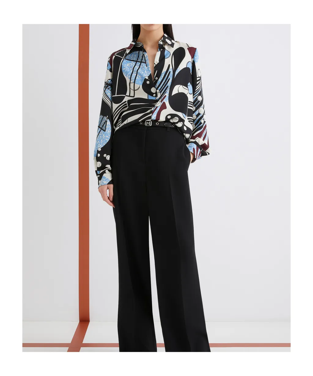 Printed Satin Shirt - Wool White