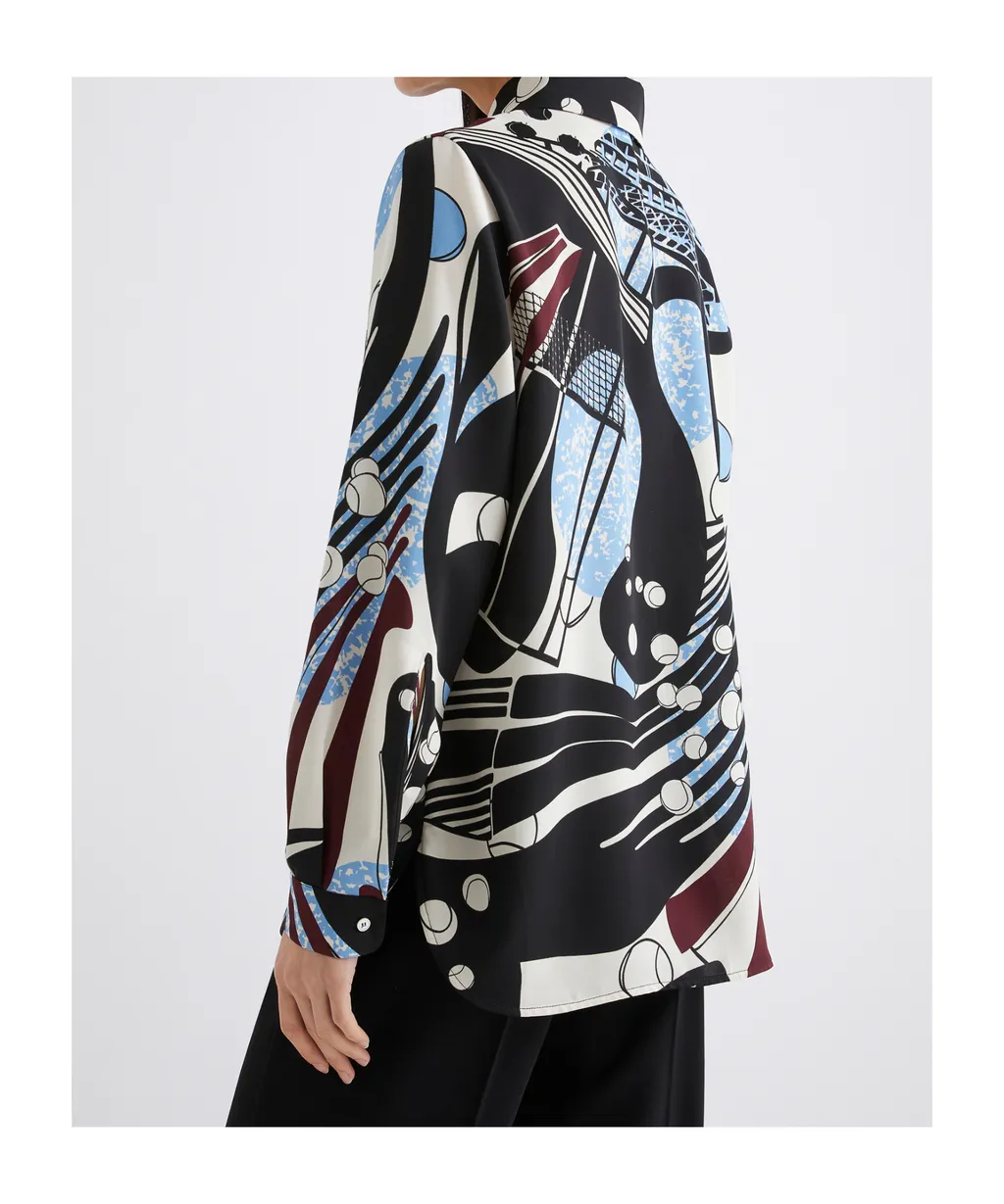 Printed Satin Shirt - Wool White