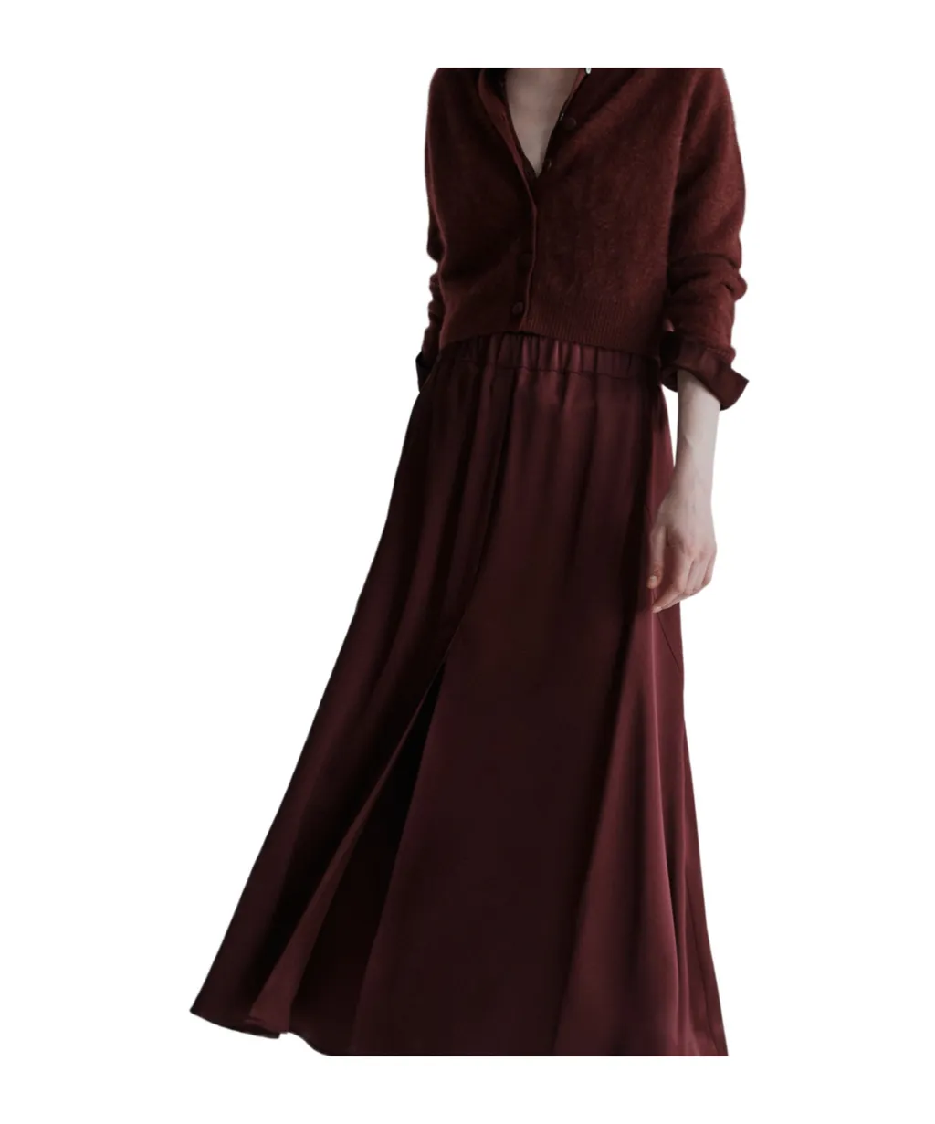 Flared Satin Skirt