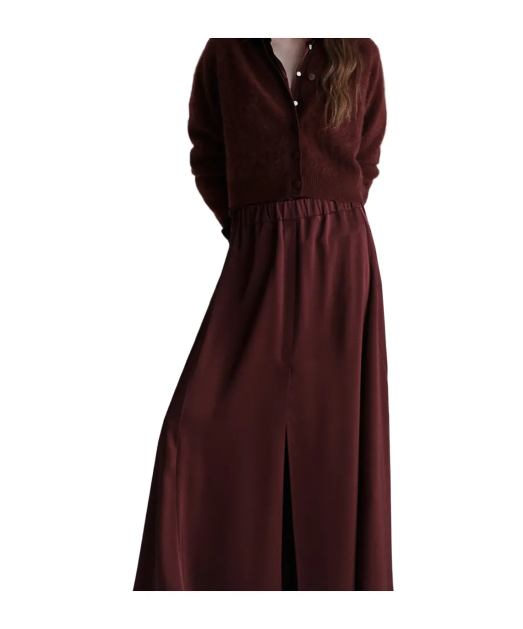 Flared Satin Skirt