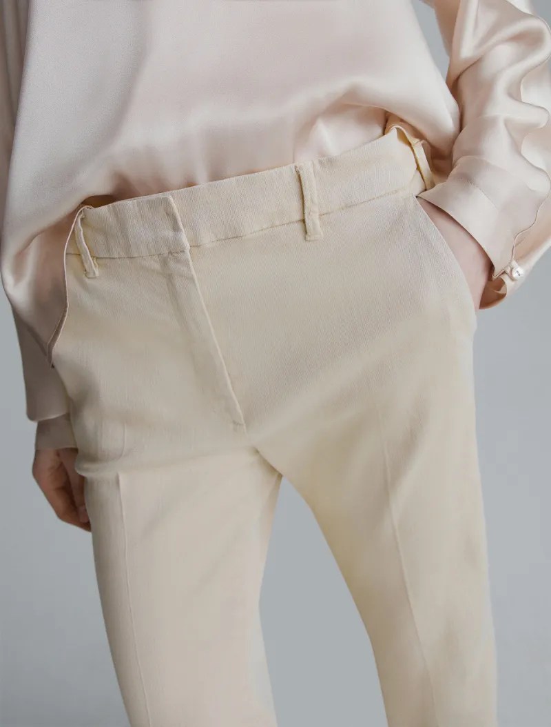 Wide-Leg Trousers - Cream
