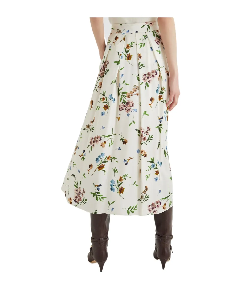 Full Satin Skirt - Cream