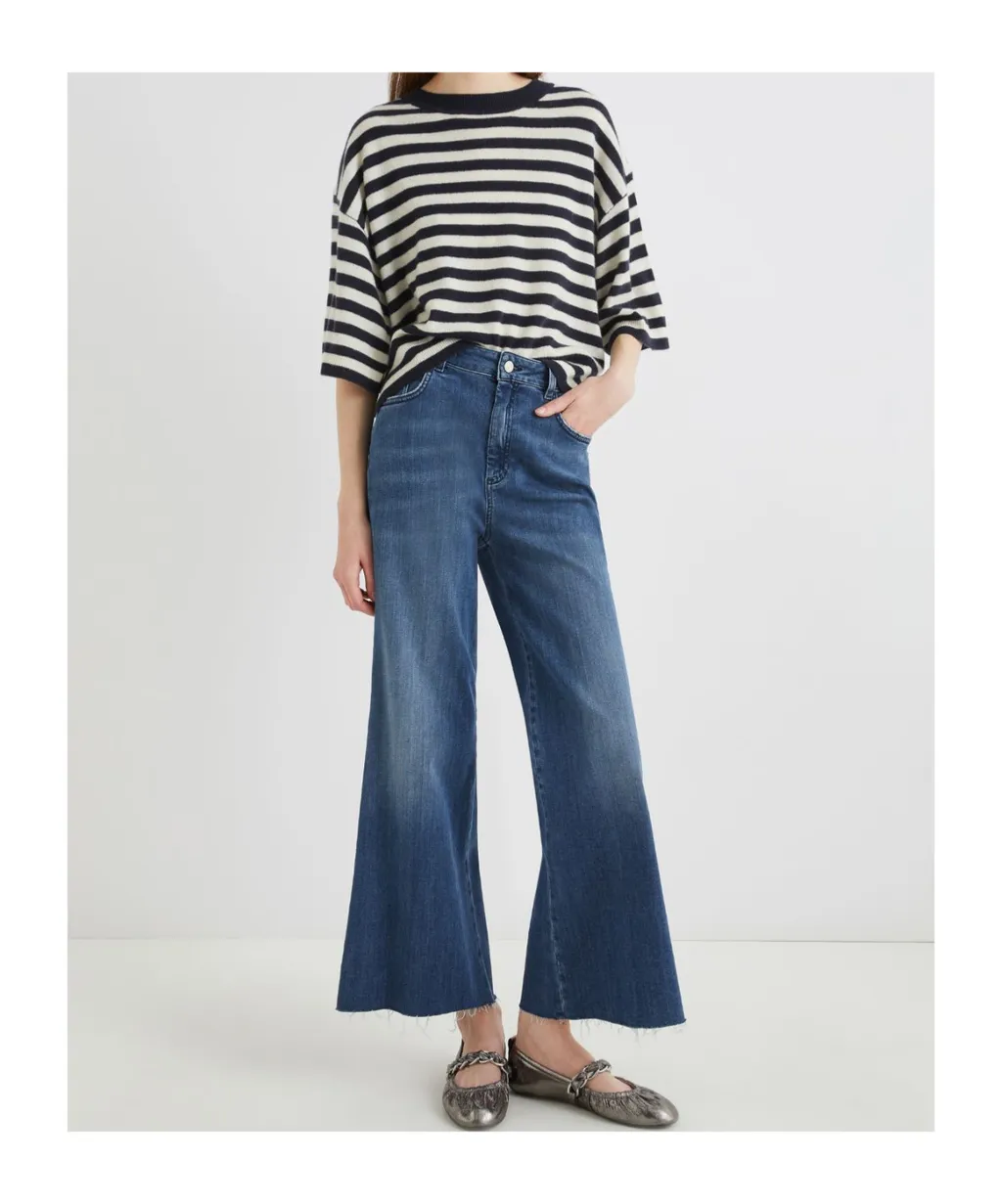Wide-Leg Cropped Jeans