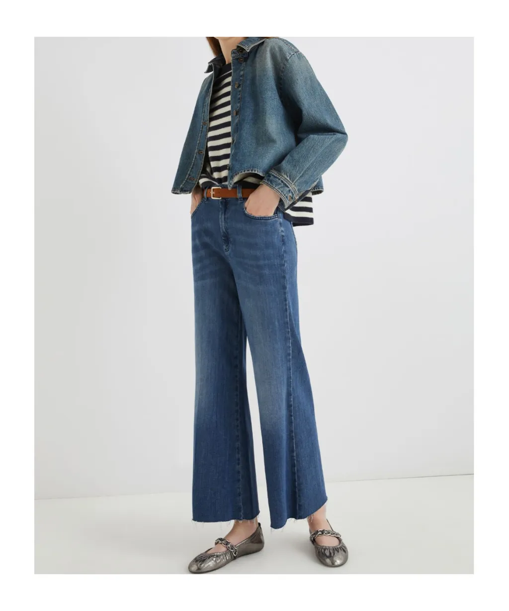 Wide-Leg Cropped Jeans