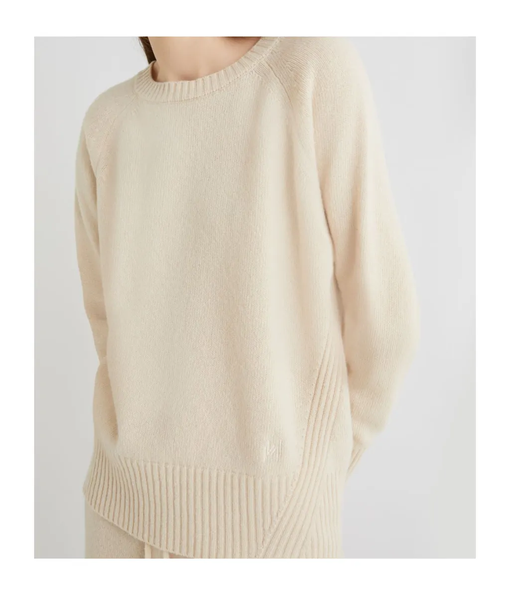 Boxy-Fit Pure Wool Sweater - Cream