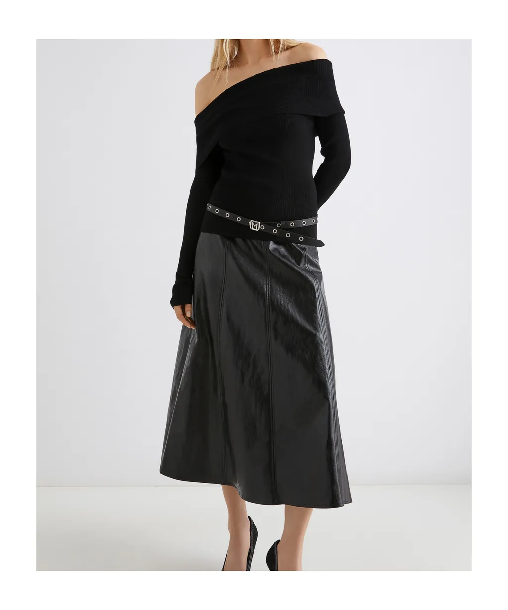 Cowl-Neck Sweater - Black