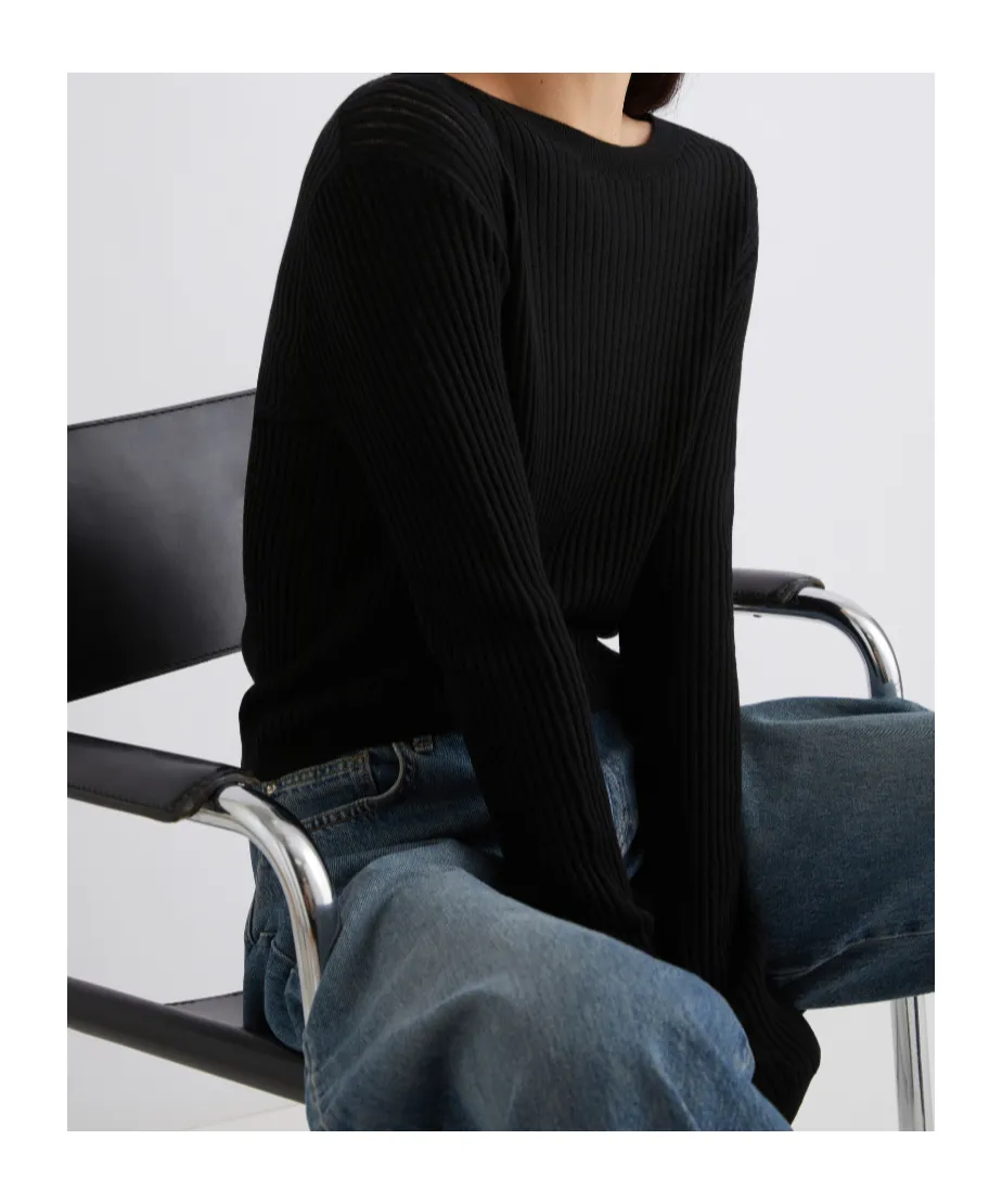 Rib-Knit Ultra-Light Sweater