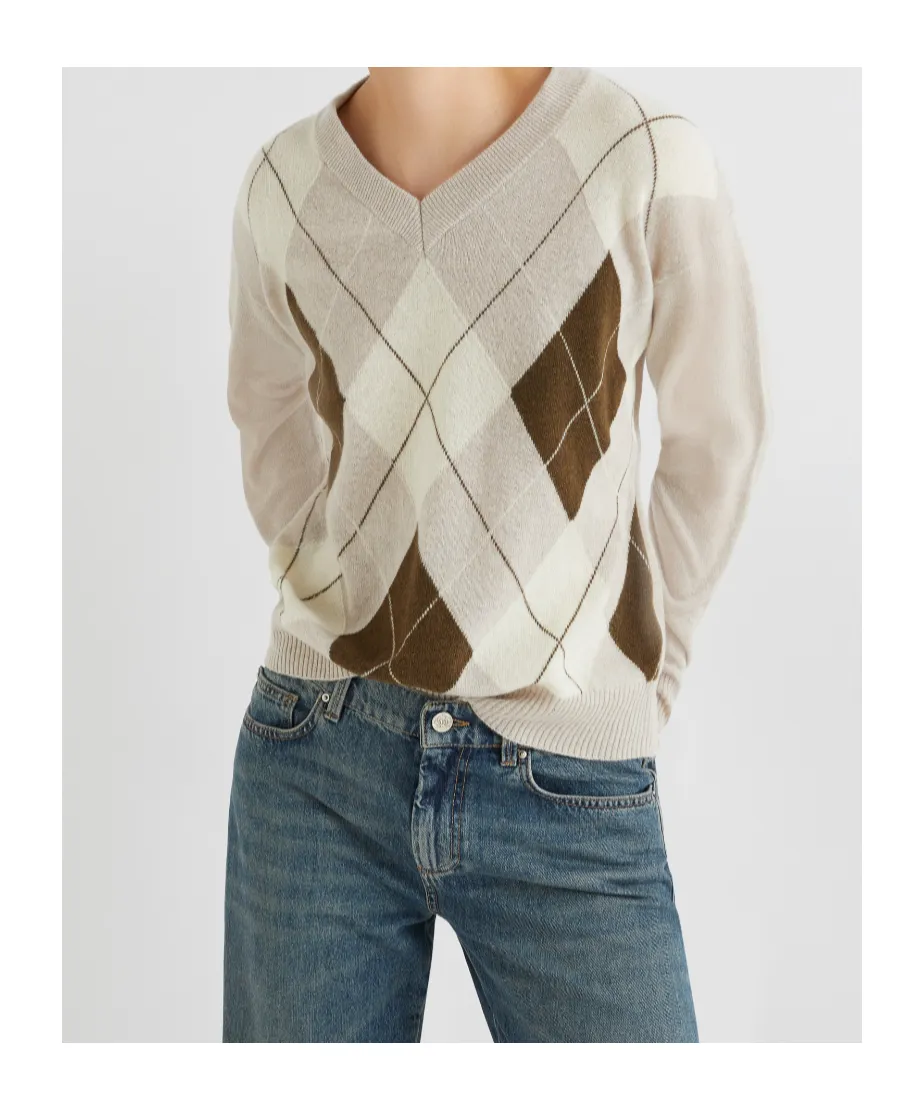 Cashmere-Blend Inlay Sweater