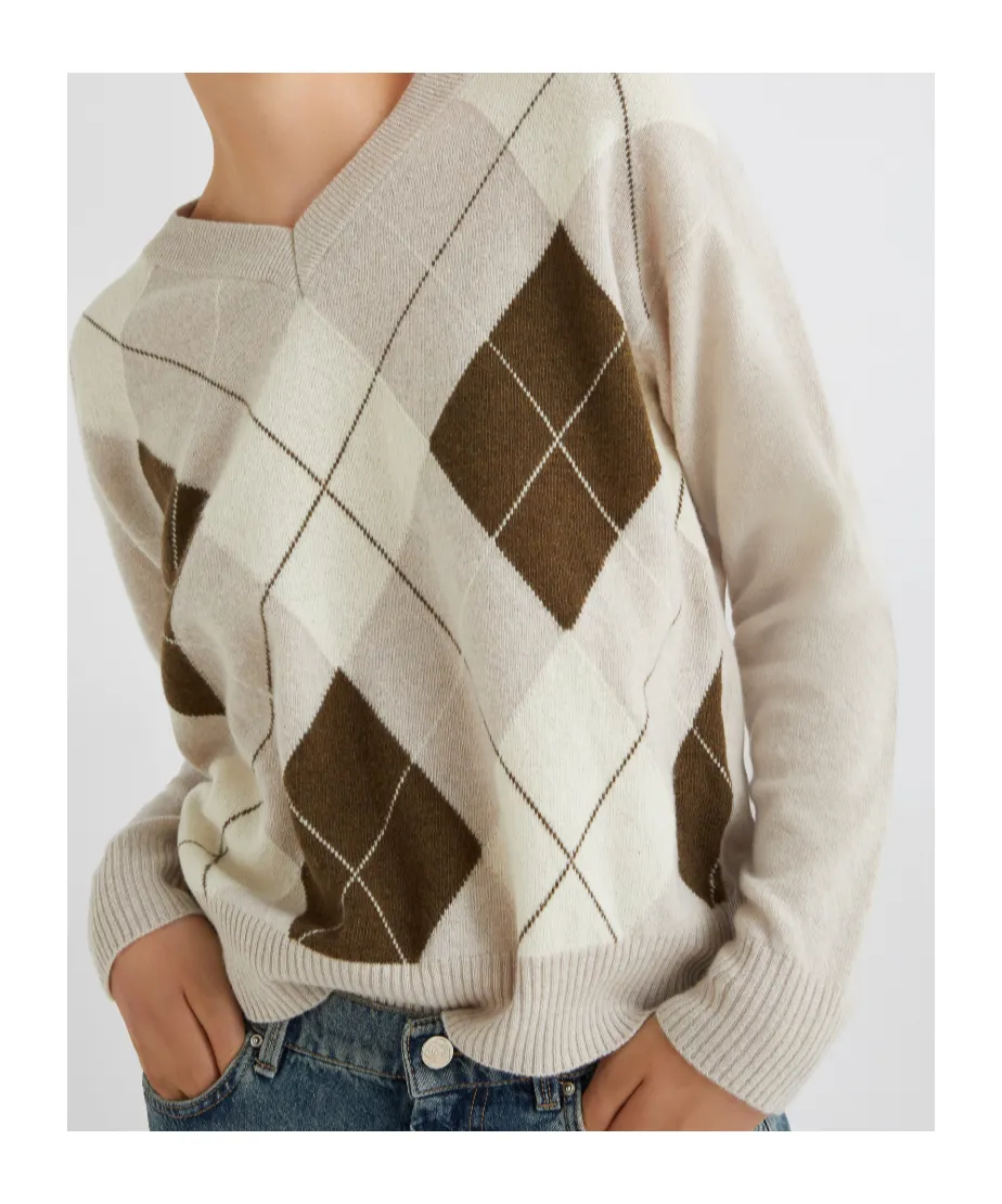 Cashmere-Blend Inlay Sweater