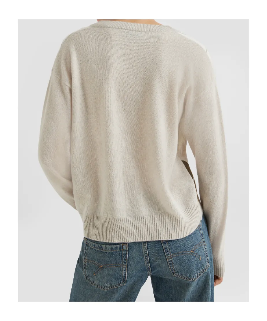 Cashmere-Blend Inlay Sweater