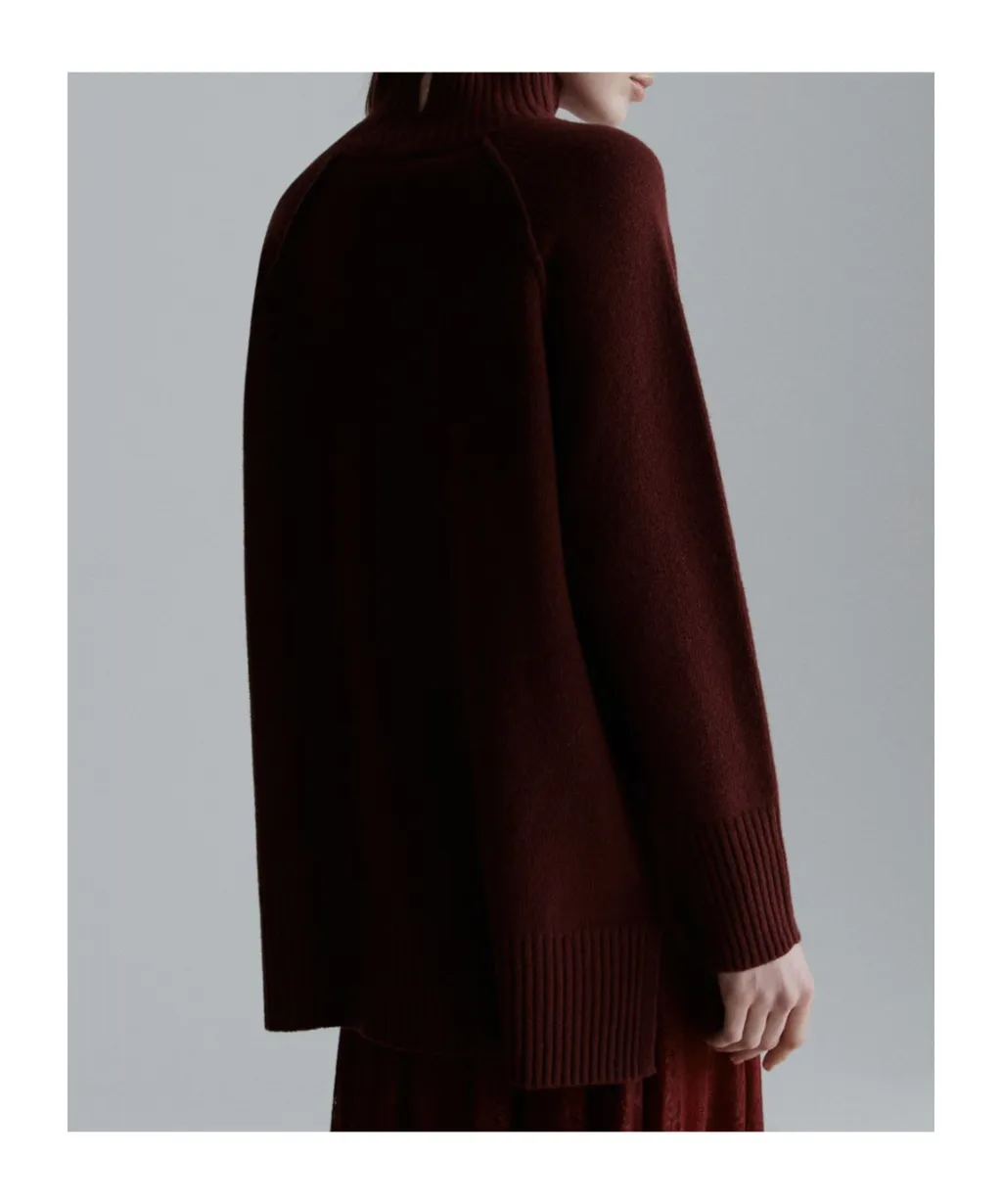 High-Neck Sweater - Bordeaux
