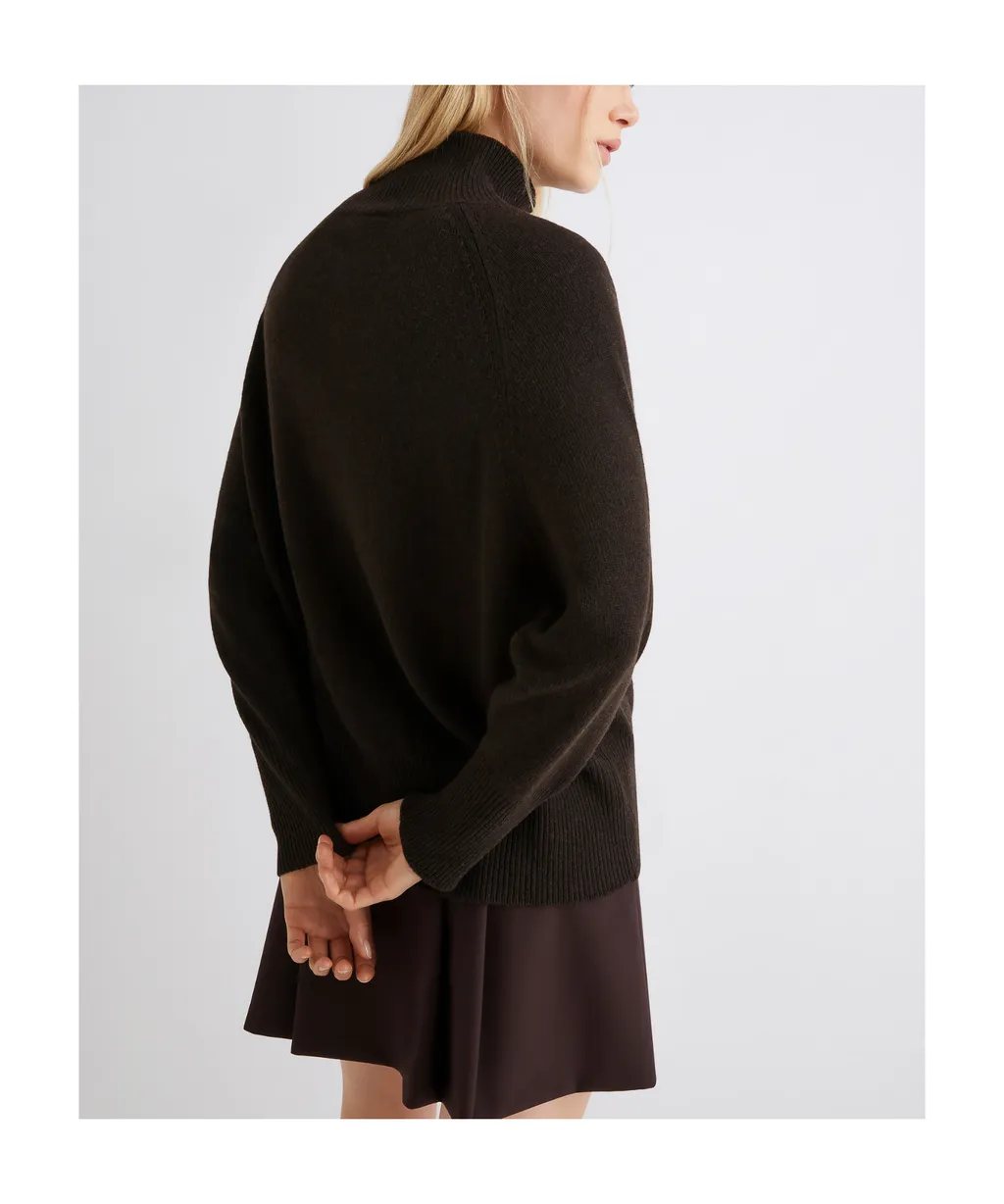 Oversized Wool And Cashmere Sweater - Brown