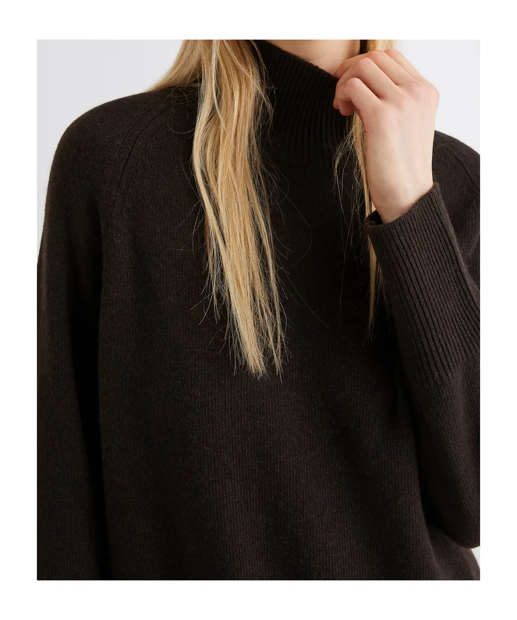 Oversized Wool And Cashmere Sweater - Brown