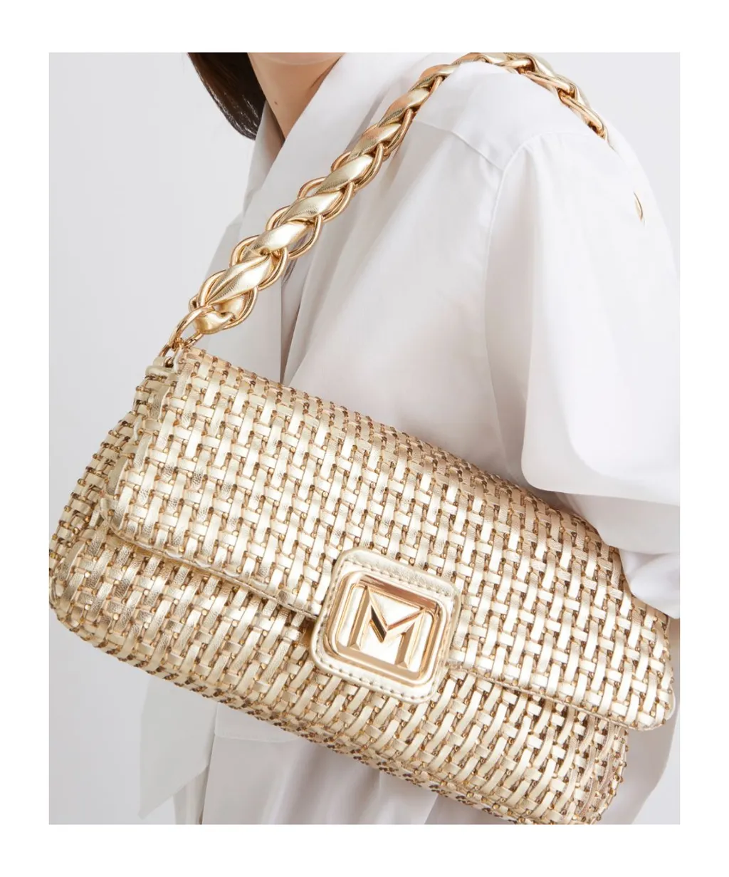 Le Muse Medium Woven Bag With Rhinestones