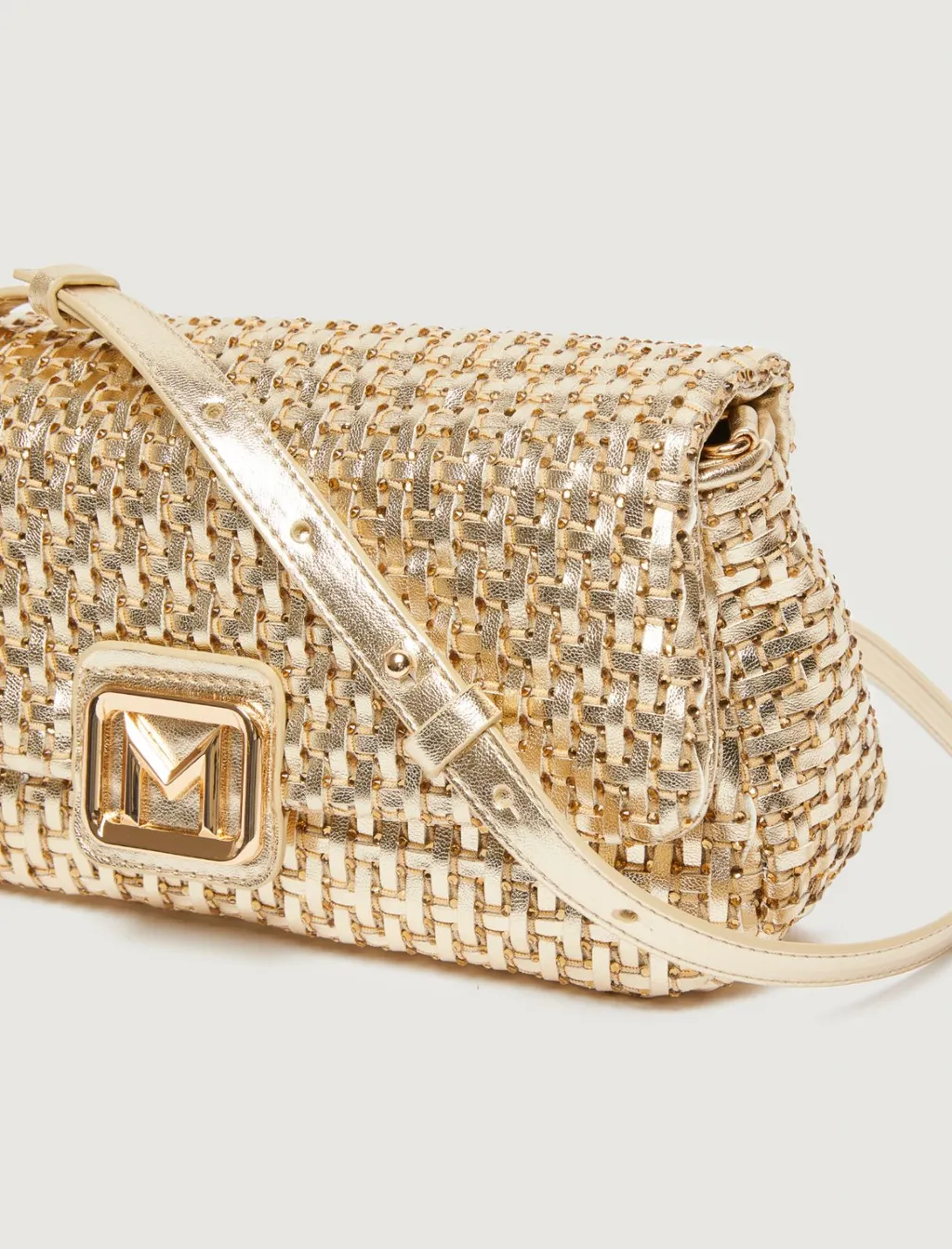 Le Muse Medium Woven Bag With Rhinestones