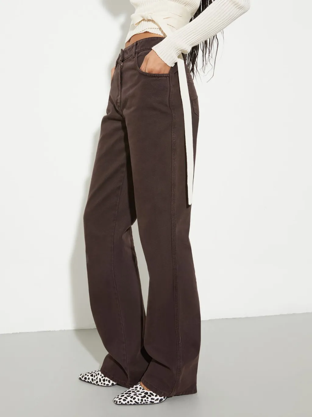 Straight-Leg Cotton-Drill Trousers