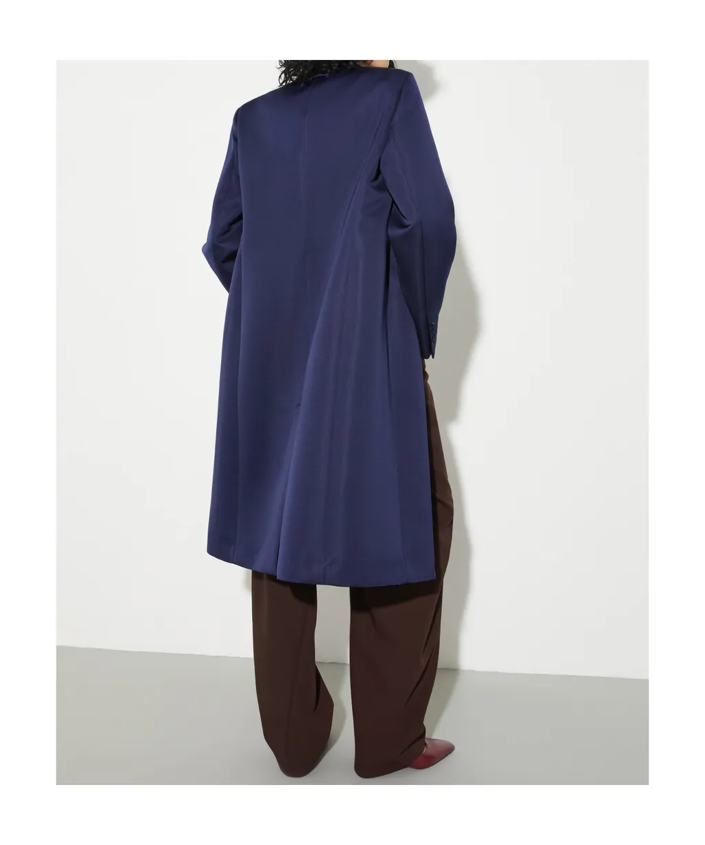 Double-Breasted Satin Coat